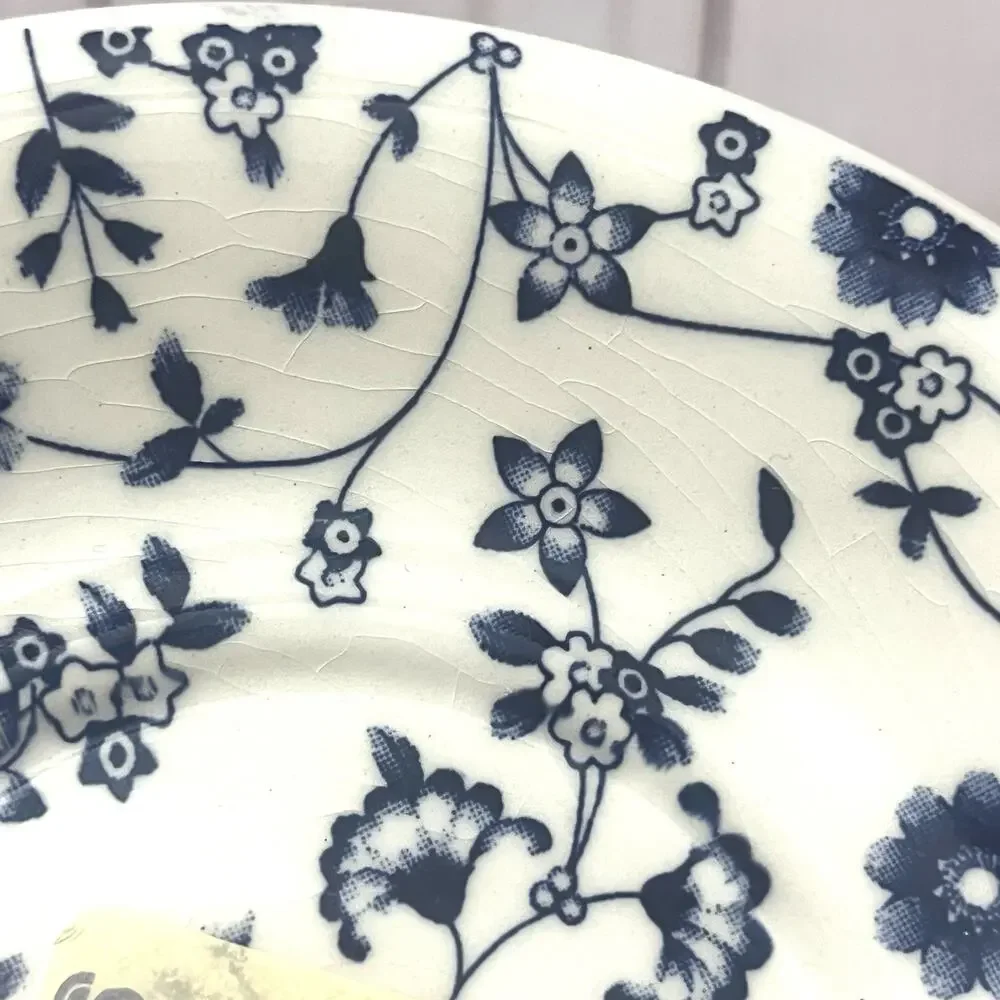 Vintage Rustic French Country Ceramica Andina Blue & White Saucer Plates 3